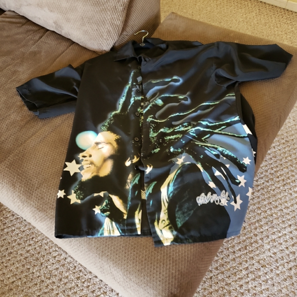 BOB MARLEY MENS BOWLING SHIRT